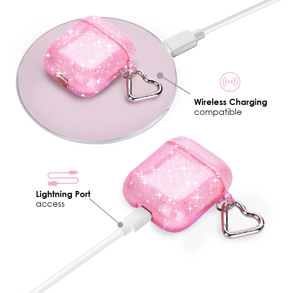 Pink Stardust Glitter AirPod Case - Image 4