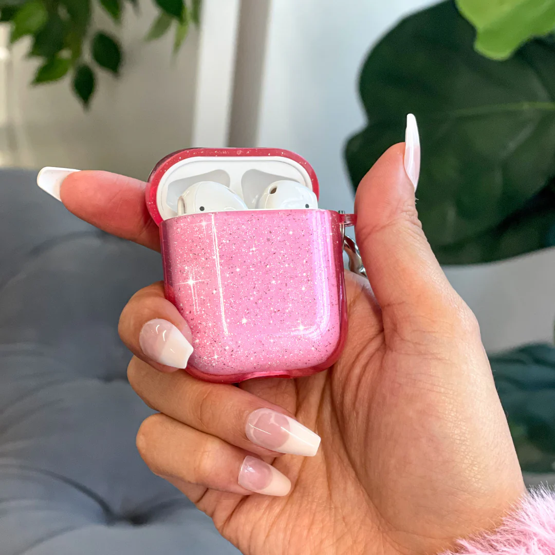 Pink Stardust Glitter AirPod Case - Image 7