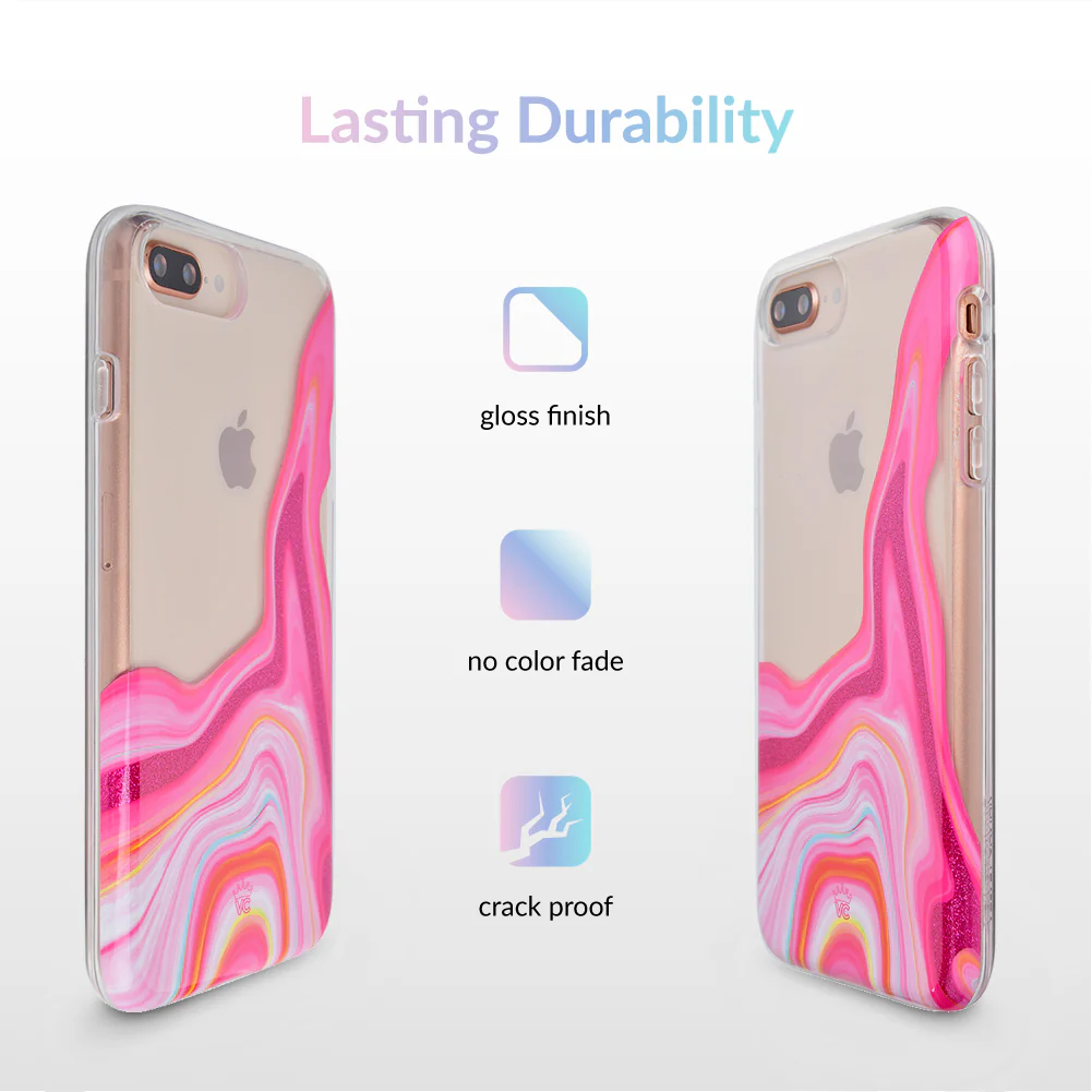 Pink Geode Glitter Clear iPhone Case - Image 11