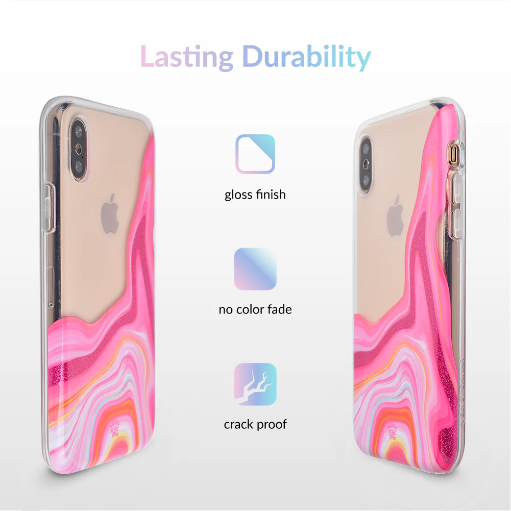 Pink Geode Glitter Clear iPhone Case - Image 23