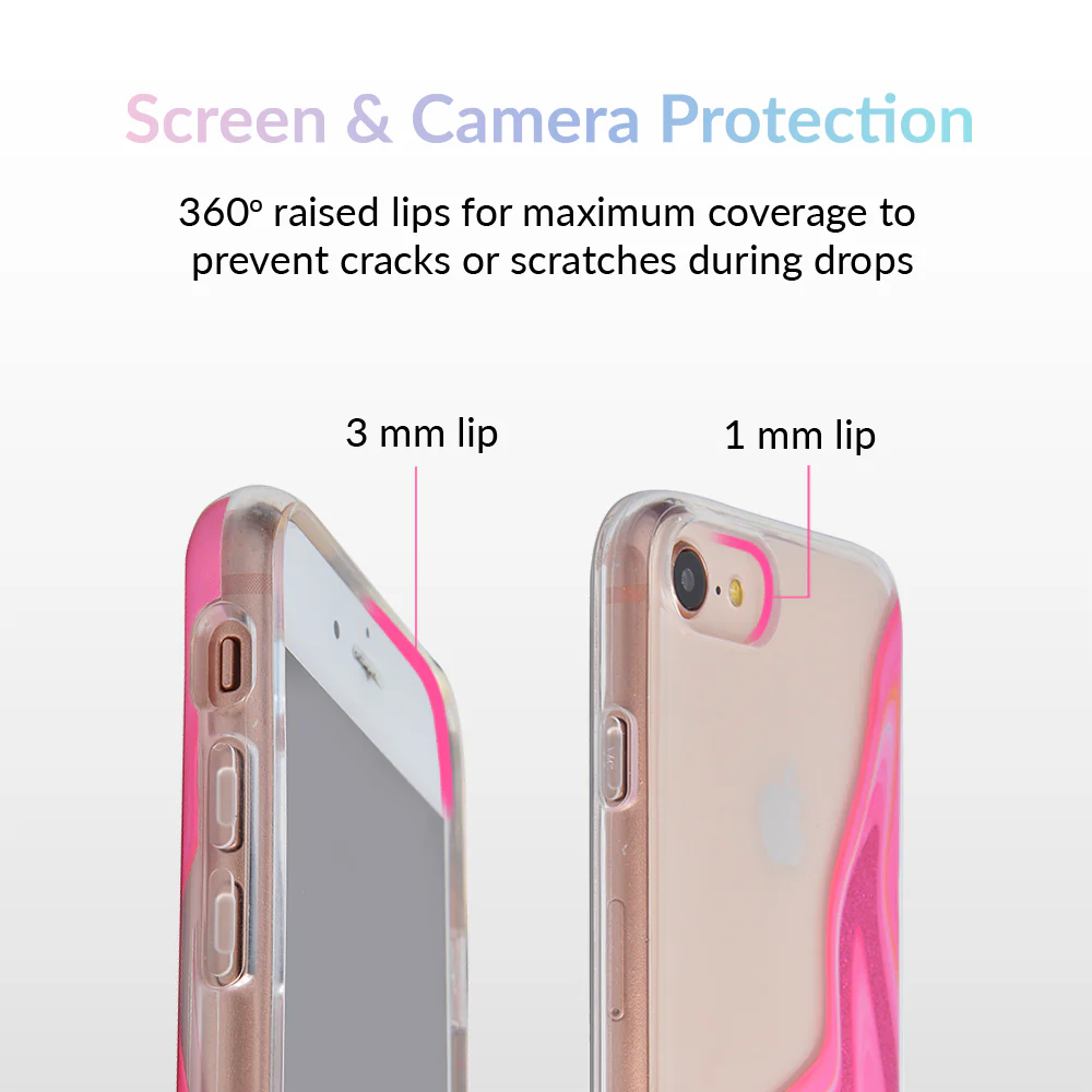 Pink Geode Glitter Clear iPhone Case - Image 3