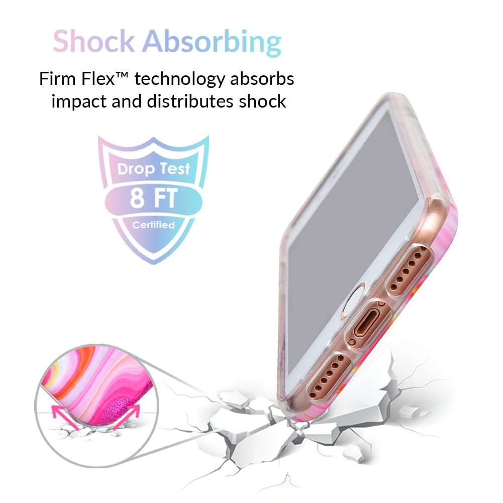 Pink Geode Glitter Clear iPhone Case - Image 4
