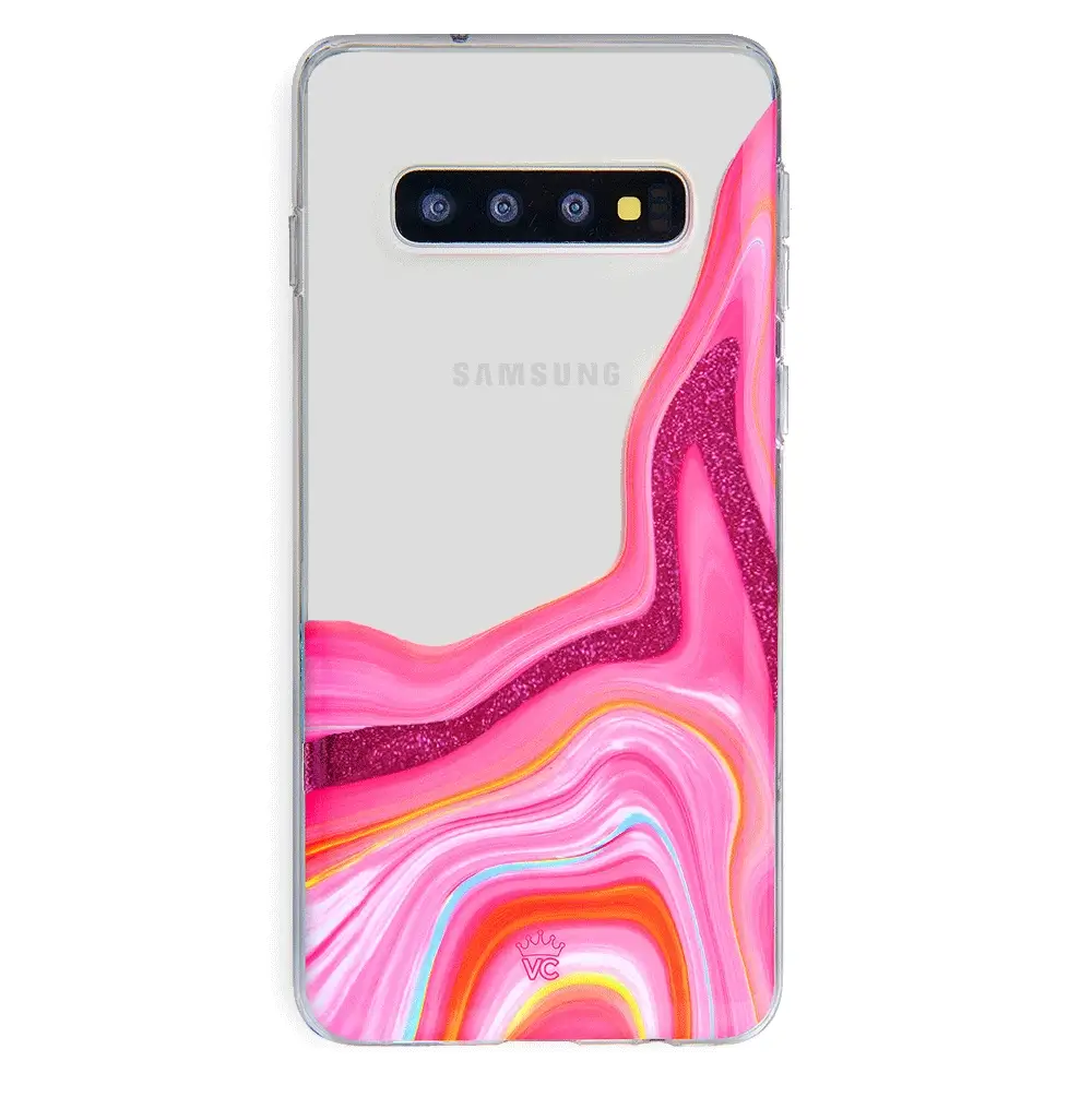 Pink Geode Glitter Samsung Case - Image 16