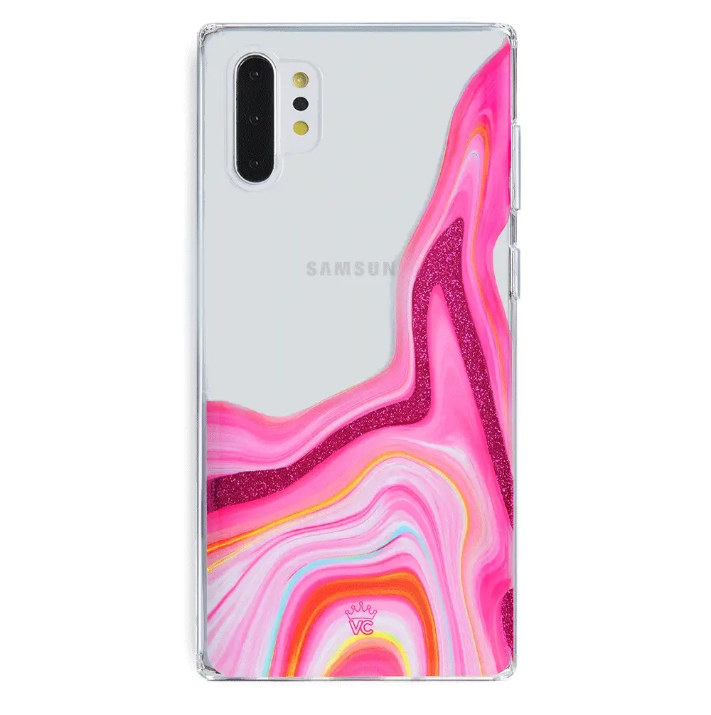 Pink Geode Glitter Samsung Case - Image 26