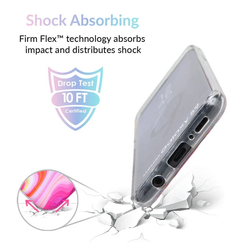 Pink Geode Glitter Samsung Case - Image 3