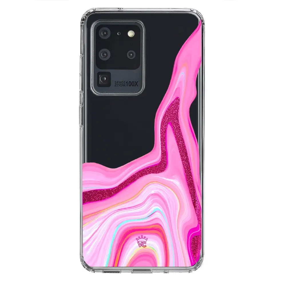 Pink Geode Glitter Samsung Case - Image 31