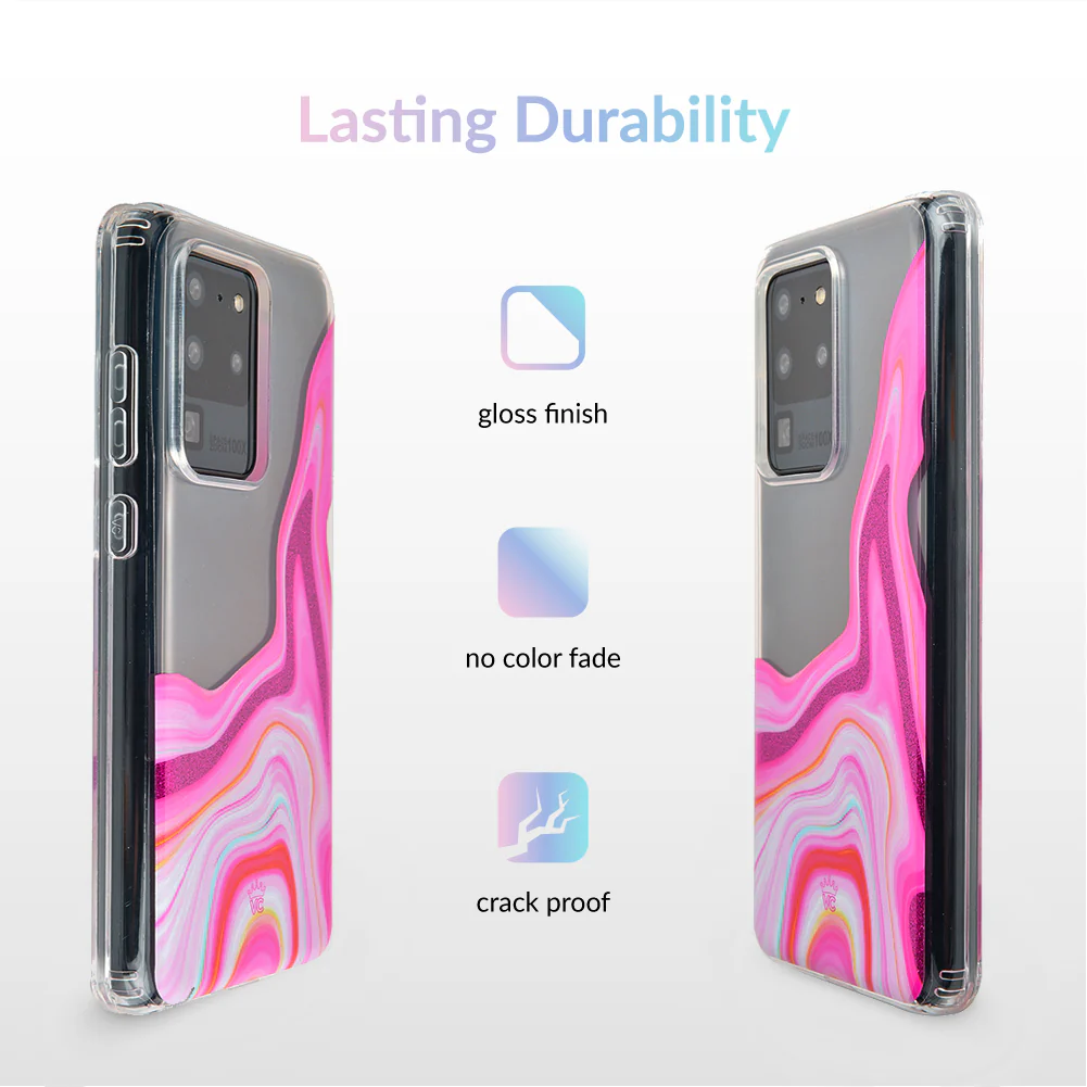 Pink Geode Glitter Samsung Case - Image 34