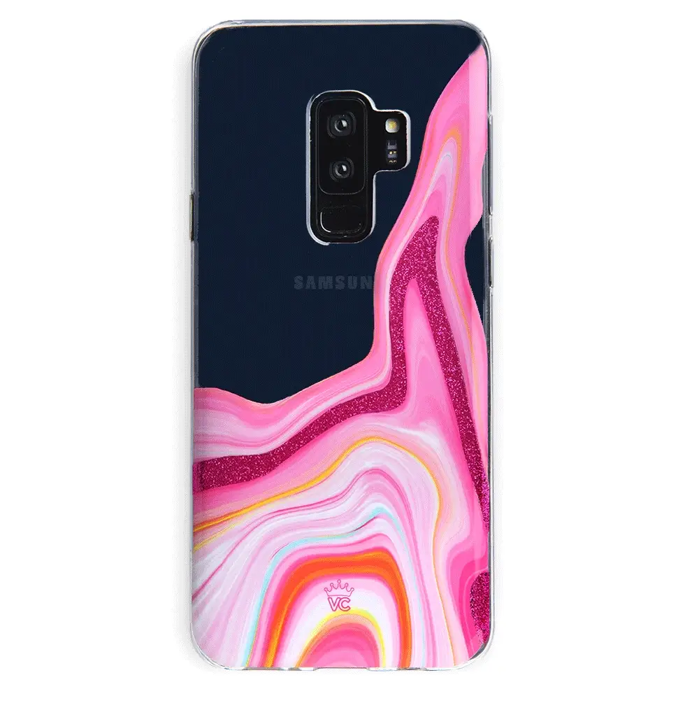 Pink Geode Glitter Samsung Case - Image 6