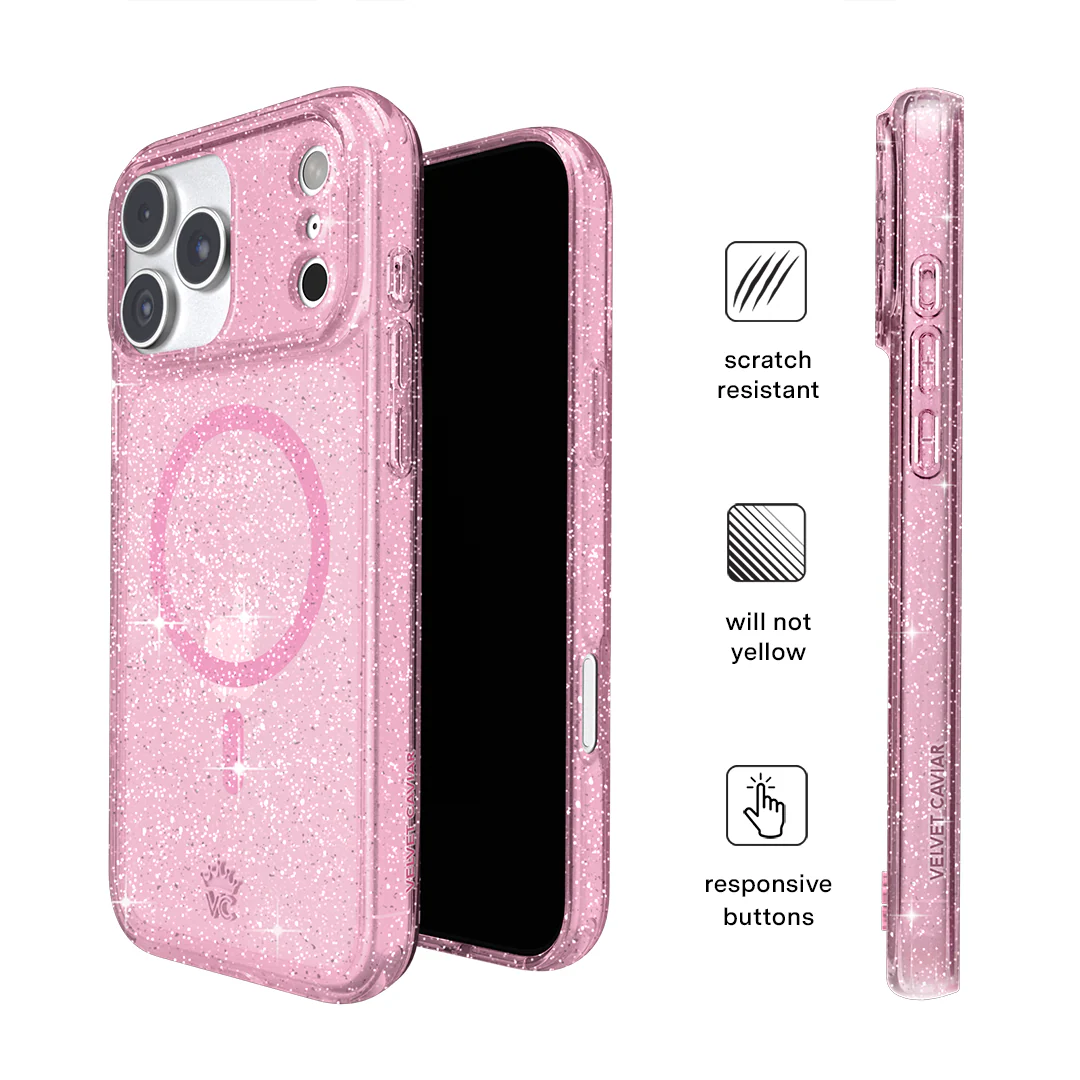 Pink Stardust Glitter iPhone Case - Image 155