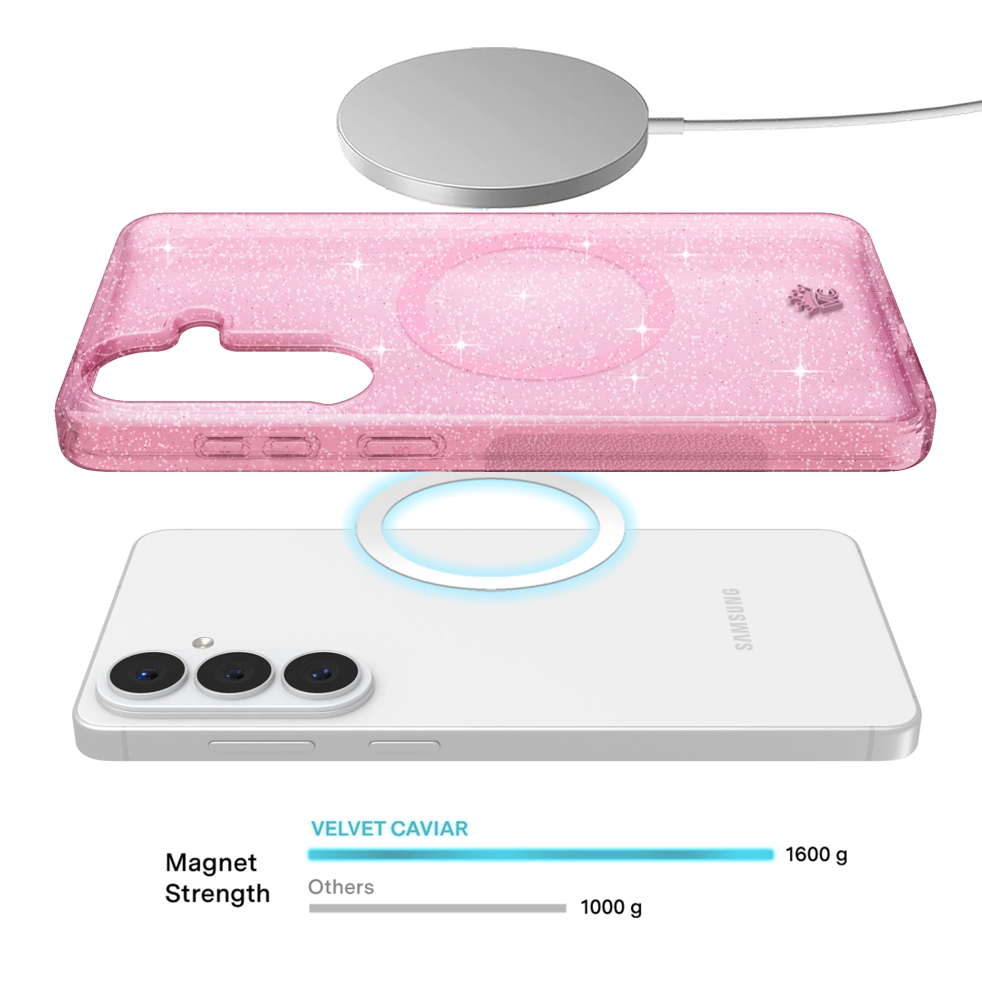 Pink Stardust Glitter Samsung Case - Image 116