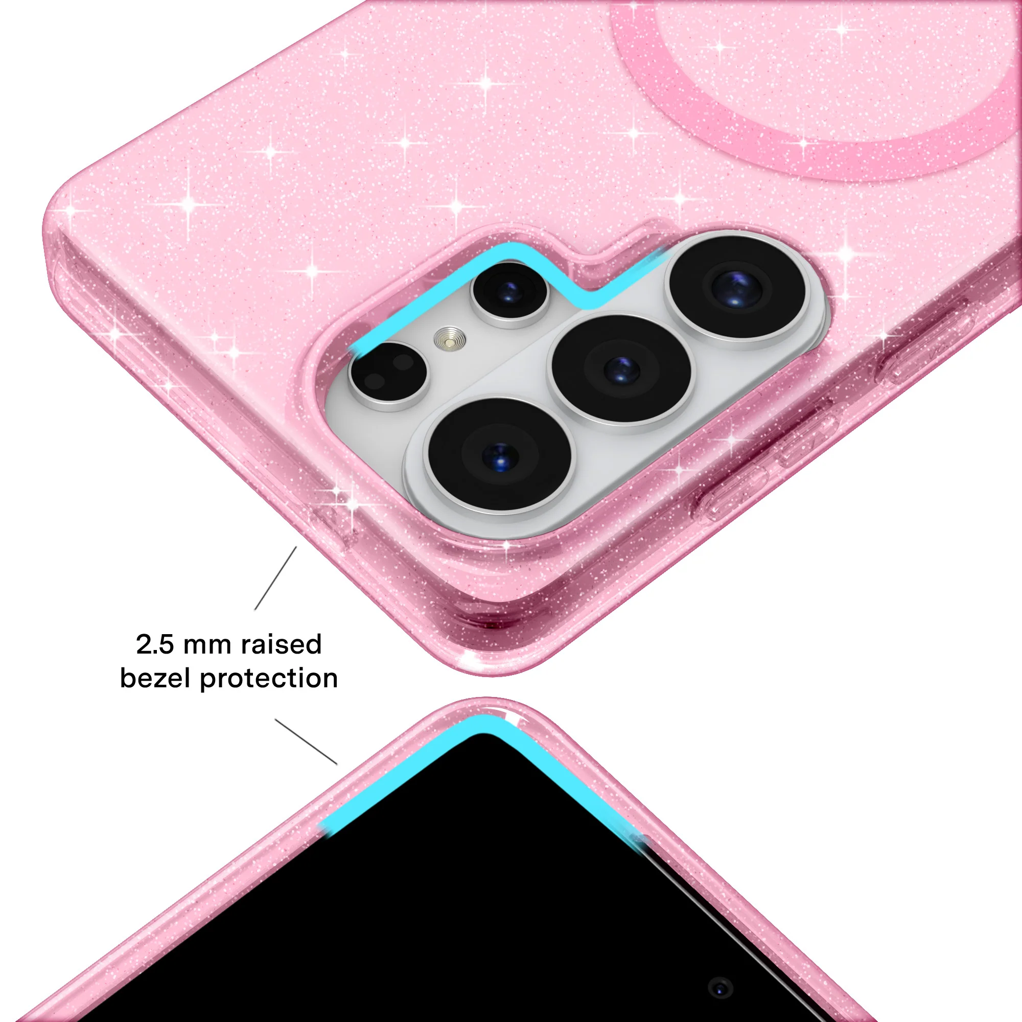 Pink Stardust Glitter Samsung Case - Image 126