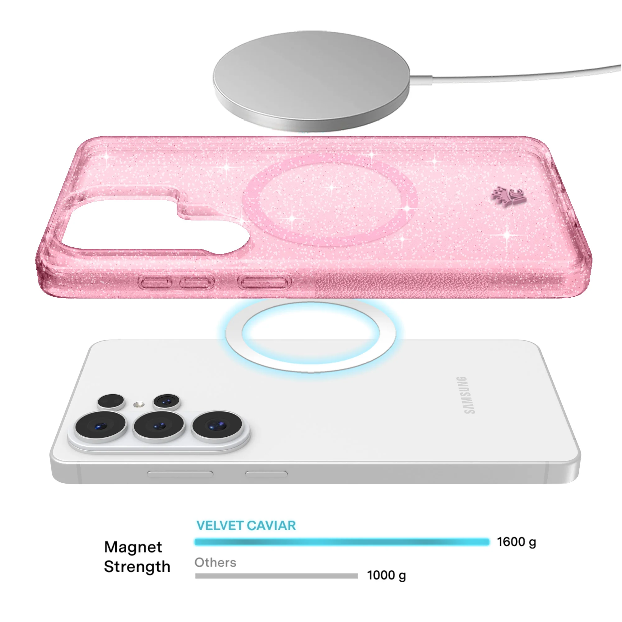 Pink Stardust Glitter Samsung Case - Image 127
