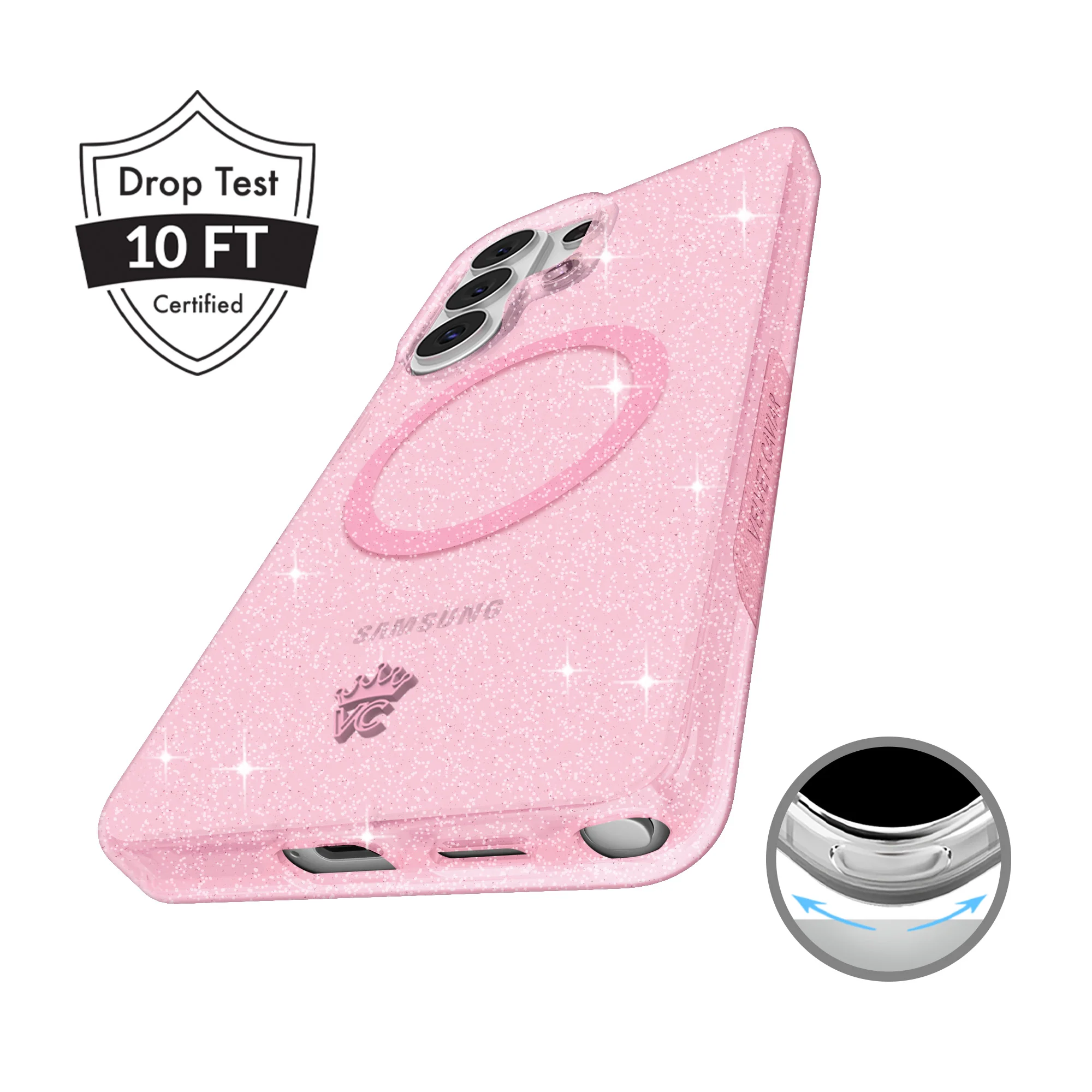 Pink Stardust Glitter Samsung Case - Image 128