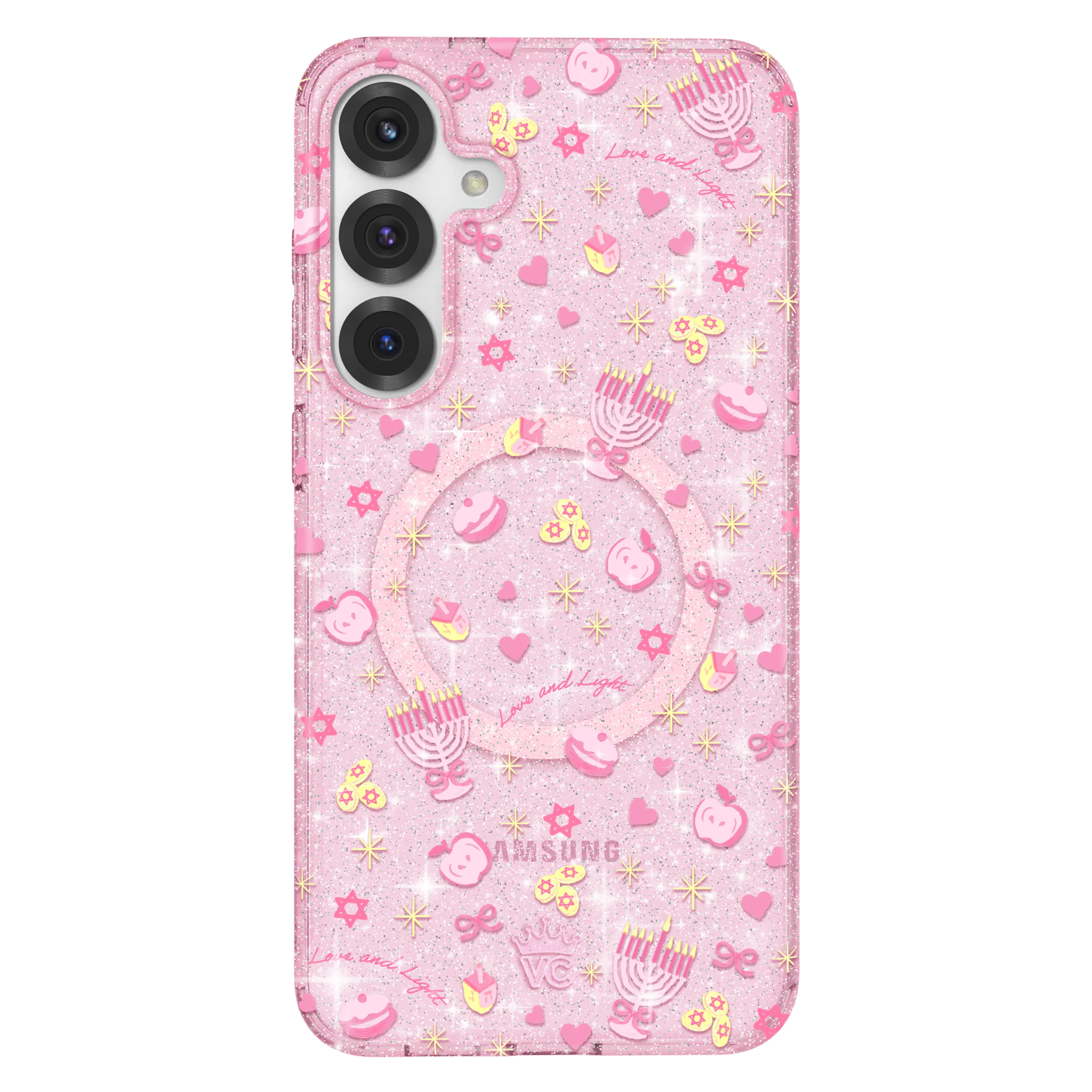 Pink Hanukkah Glitter Samsung Case - Image 11