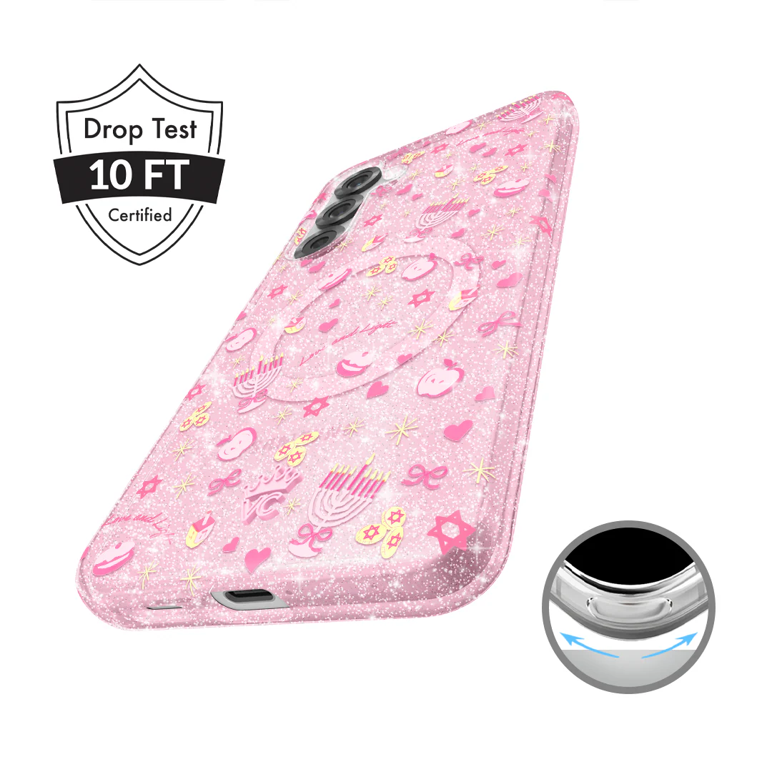 Pink Hanukkah Glitter Samsung Case - Image 12