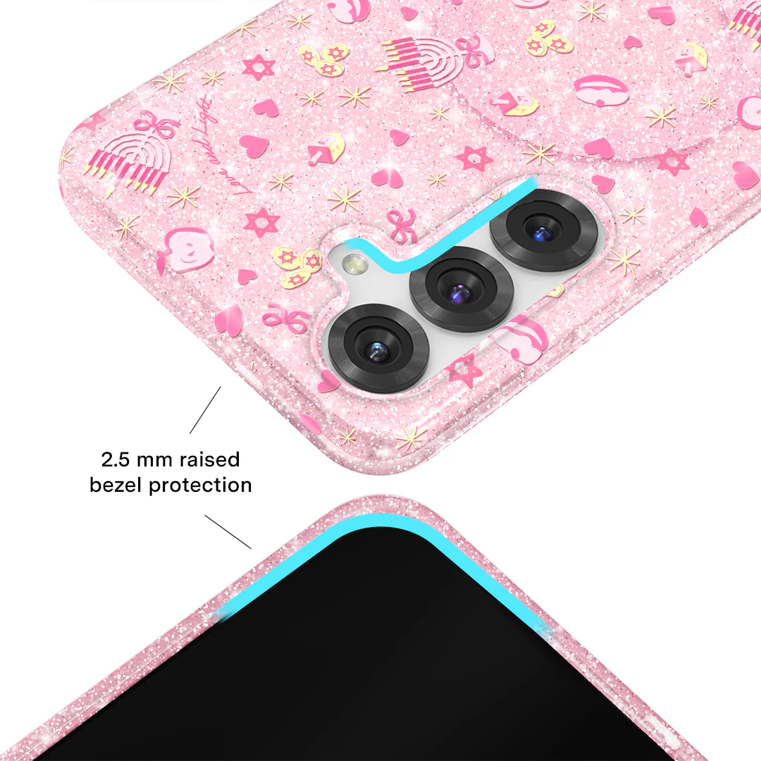 Pink Hanukkah Glitter Samsung Case - Image 13