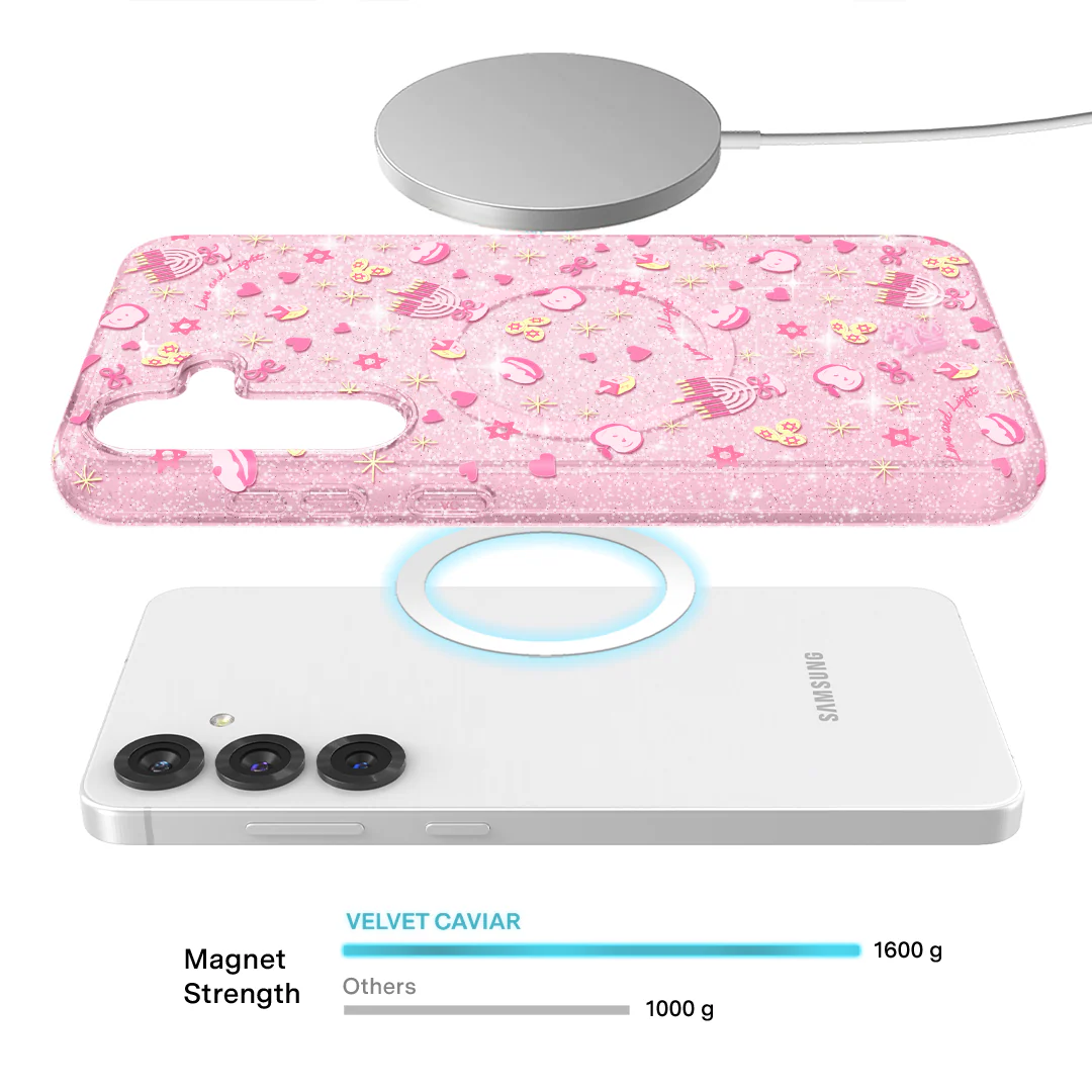 Pink Hanukkah Glitter Samsung Case - Image 14