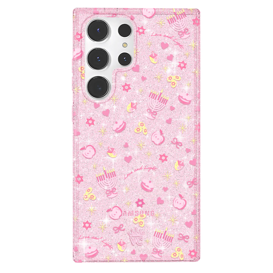 Pink Hanukkah Glitter Samsung Case - Image 16