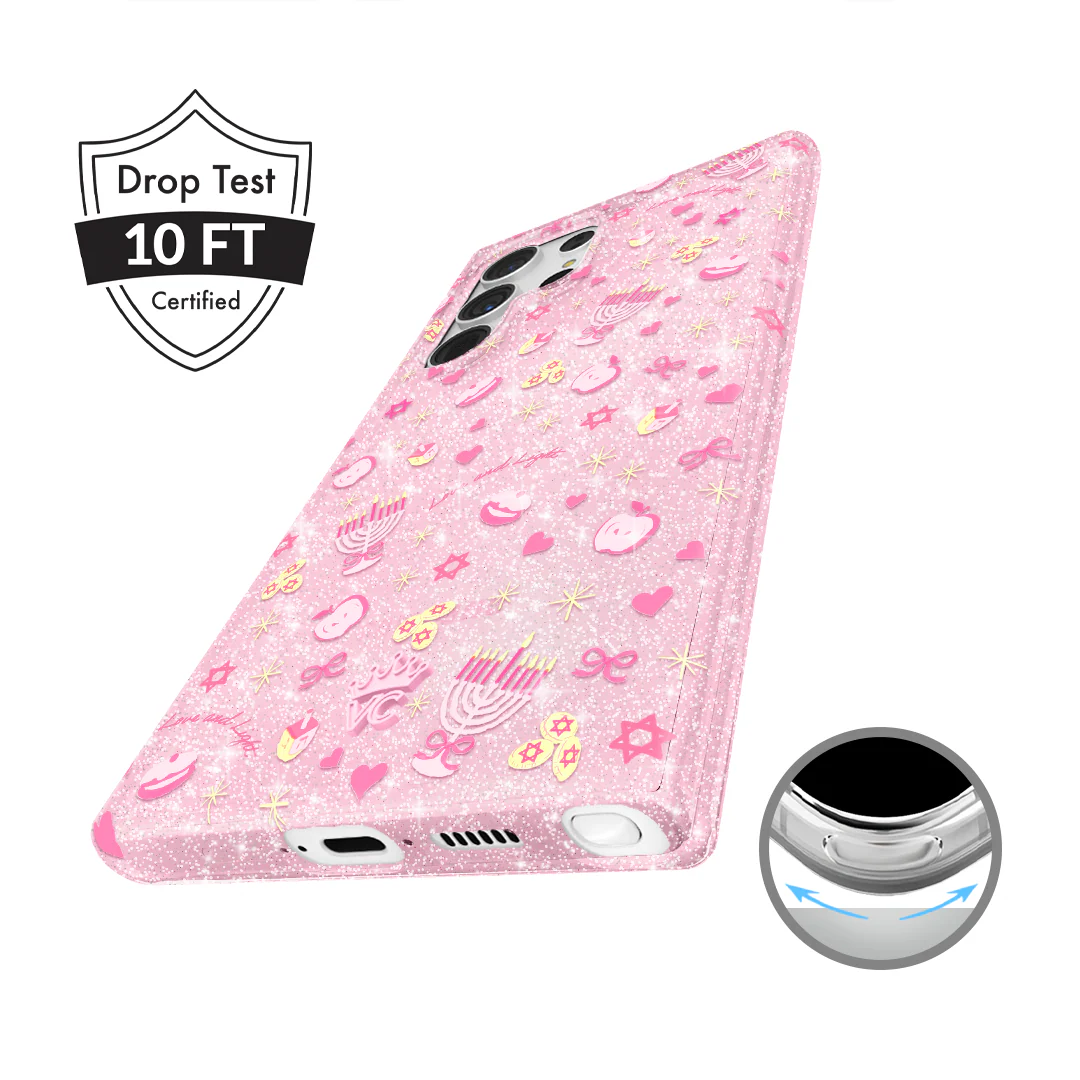 Pink Hanukkah Glitter Samsung Case - Image 17