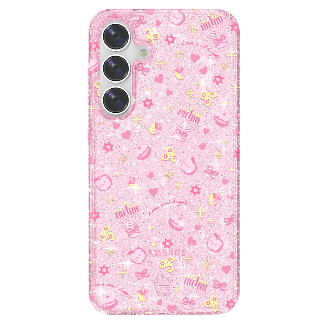 Pink Hanukkah Glitter Samsung Case - Image 21