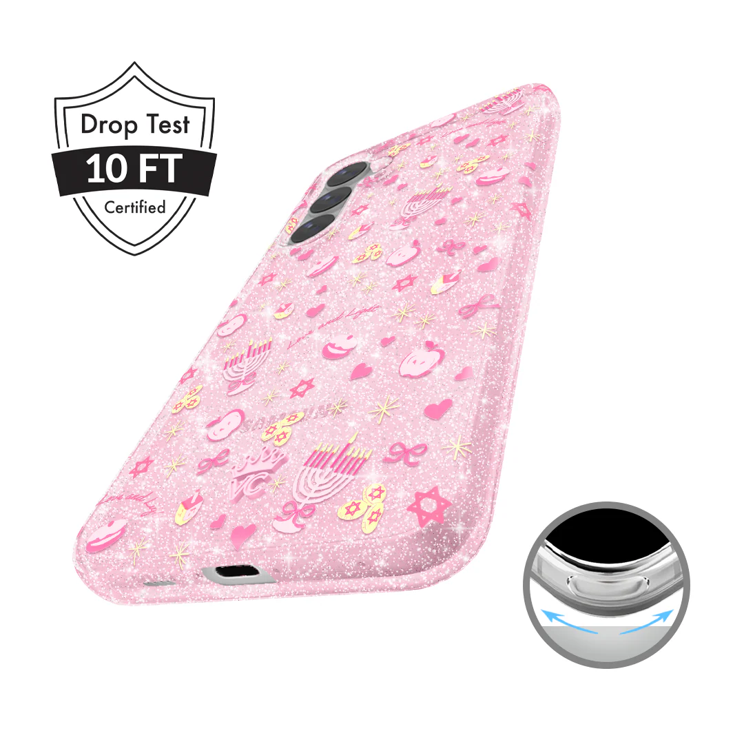 Pink Hanukkah Glitter Samsung Case - Image 22