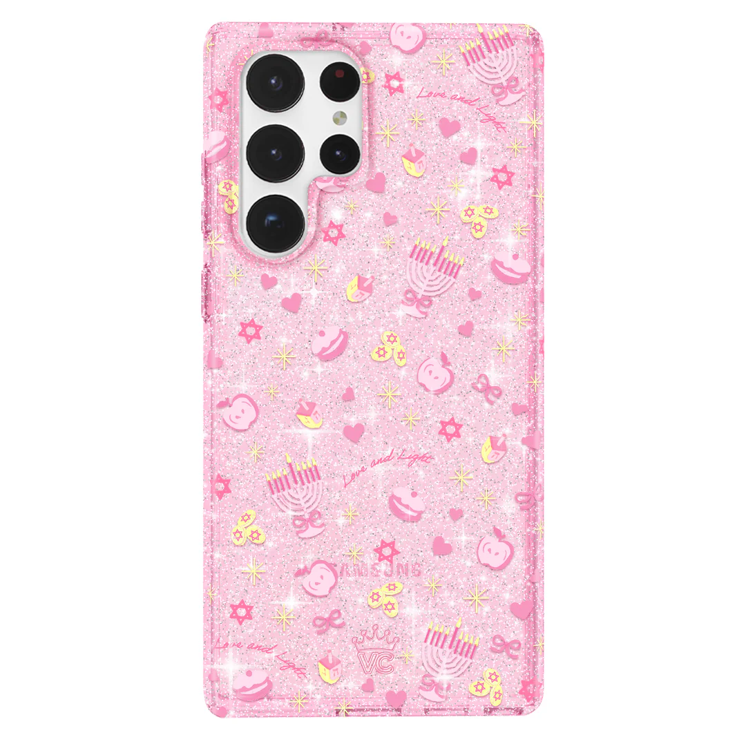 Pink Hanukkah Glitter Samsung Case - Image 31
