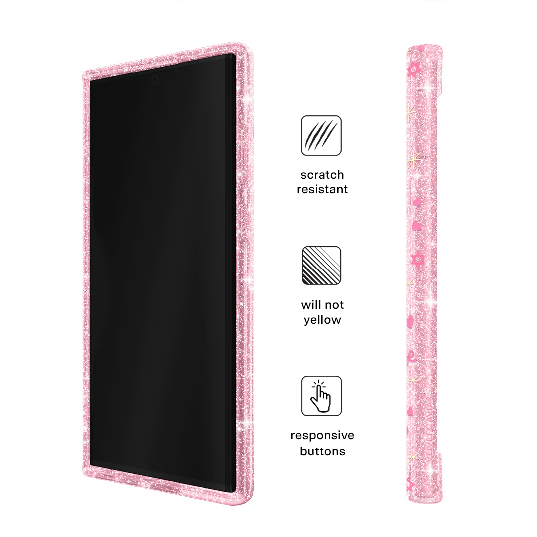 Pink Hanukkah Glitter Samsung Case - Image 35