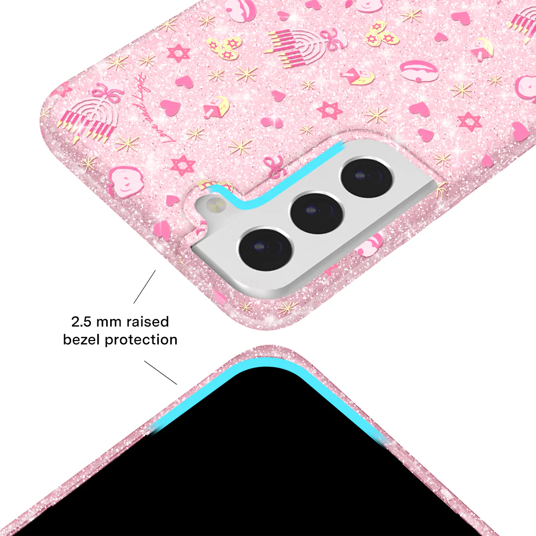 Pink Hanukkah Glitter Samsung Case - Image 53