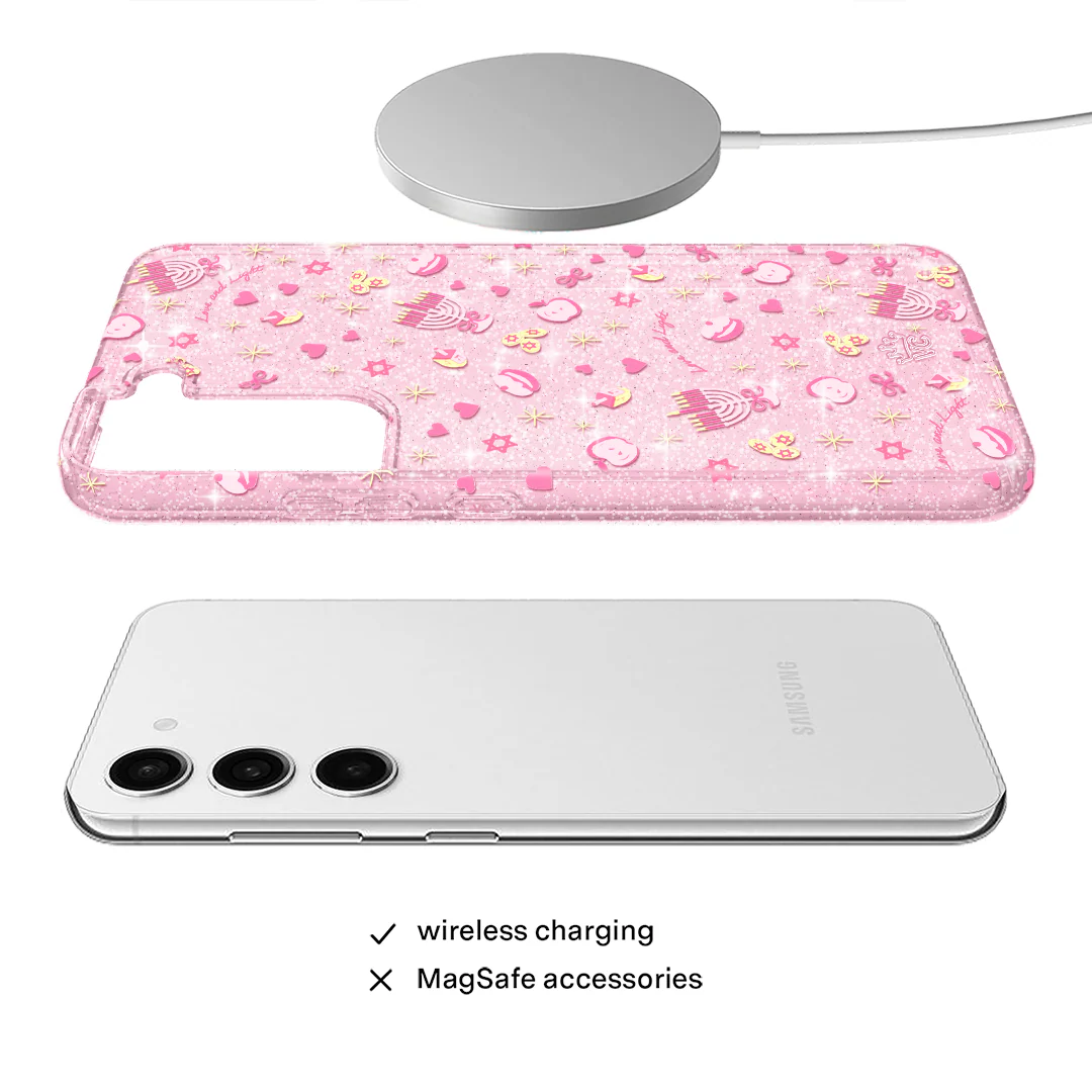 Pink Hanukkah Glitter Samsung Case - Image 54