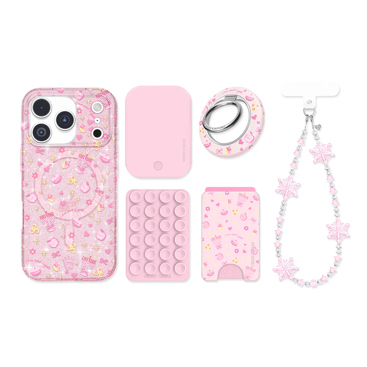 Pink Hanukkah Glitter iPhone Bundle - Image 15
