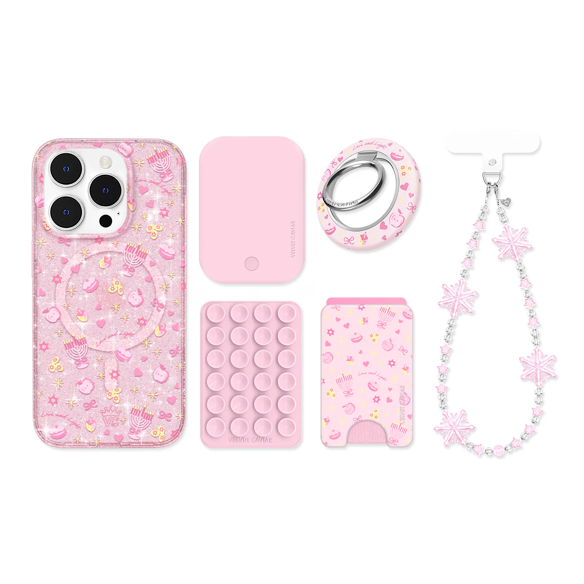 Pink Hanukkah Glitter iPhone Bundle - Image 3