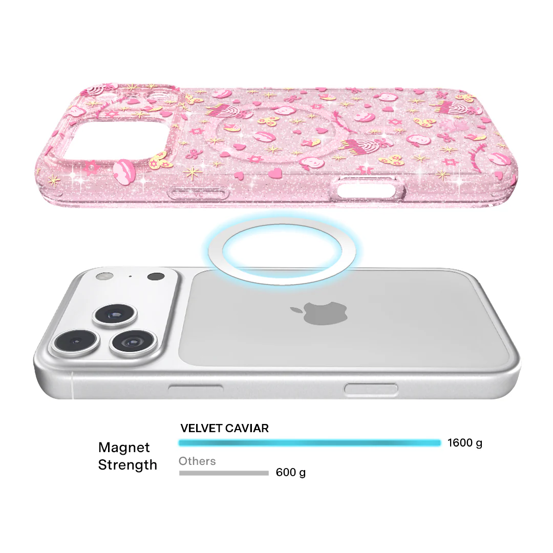 Pink Hanukkah Glitter iPhone Case - Image 14