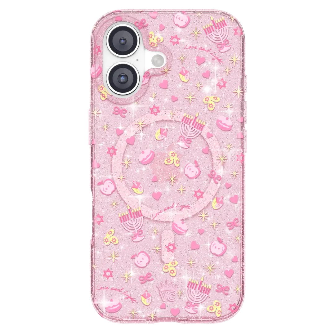 Pink Hanukkah Glitter iPhone Case - Image 16