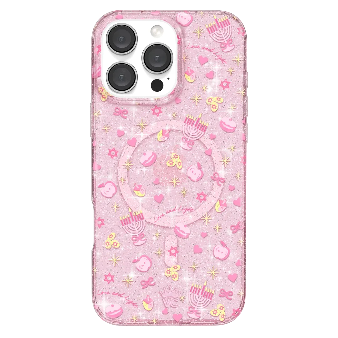 Pink Hanukkah Glitter iPhone Case - Image 21