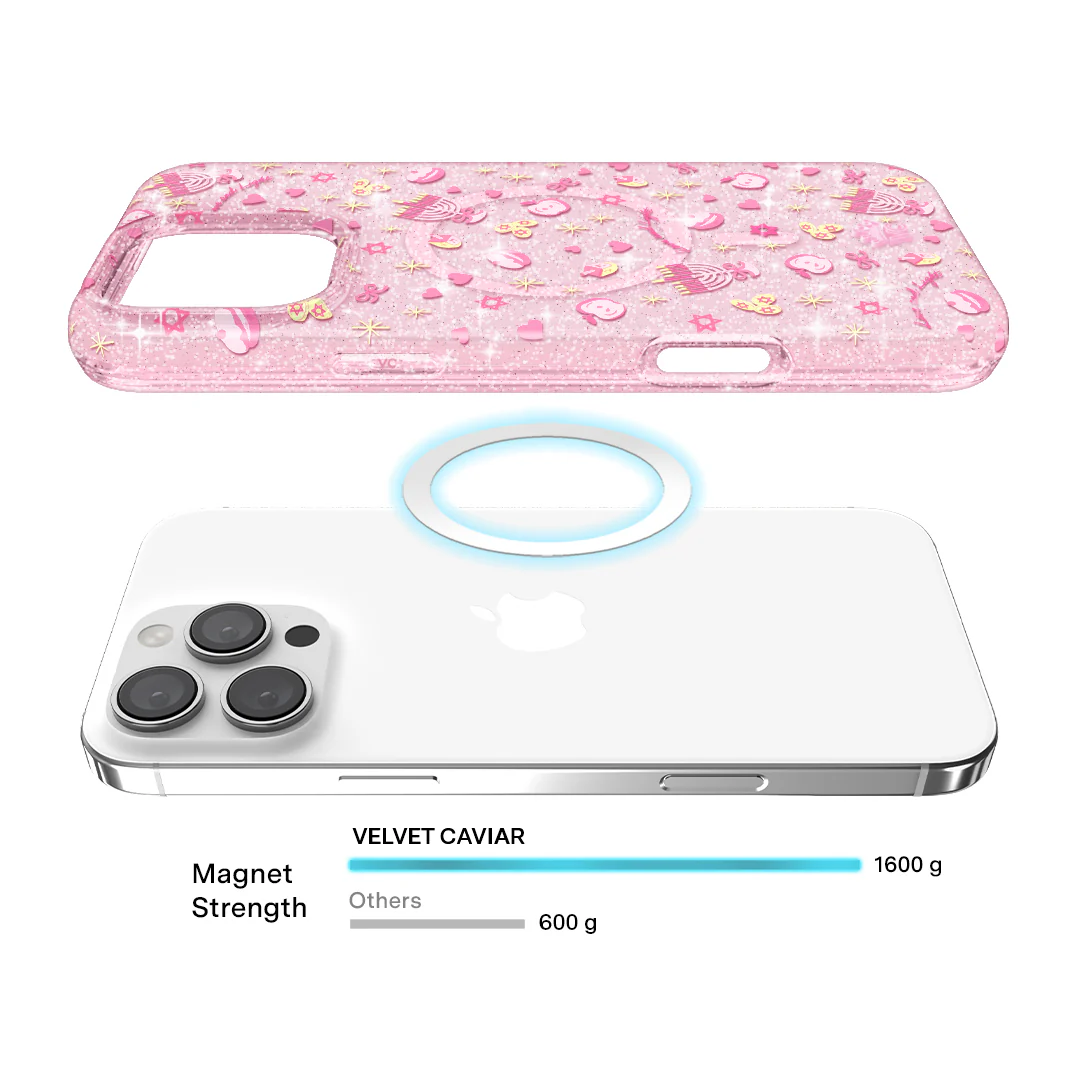 Pink Hanukkah Glitter iPhone Case - Image 24