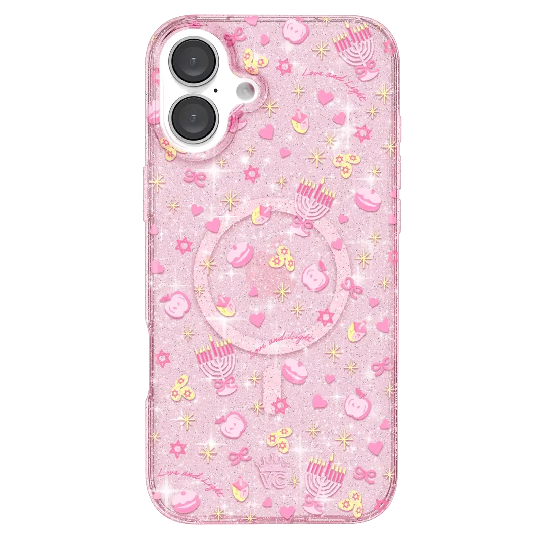 Pink Hanukkah Glitter iPhone Case - Image 31