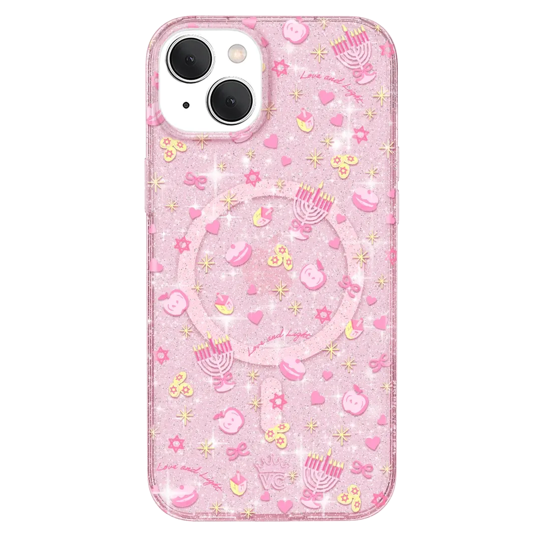 Pink Hanukkah Glitter iPhone Case - Image 51