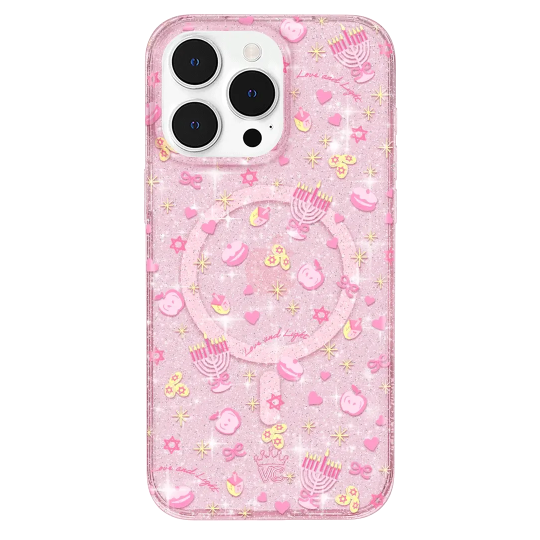 Pink Hanukkah Glitter iPhone Case - Image 61