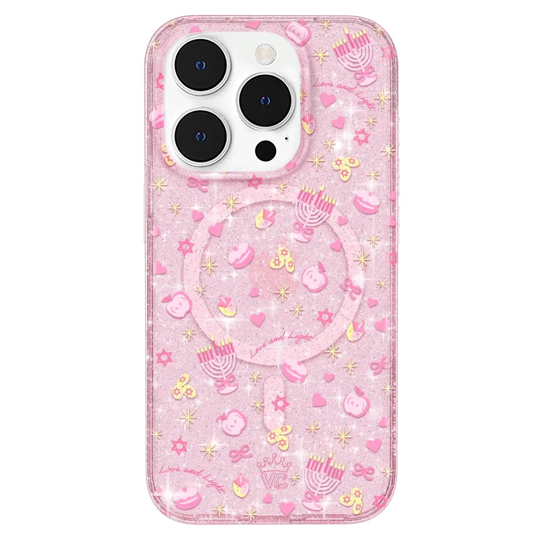 Pink Hanukkah Glitter iPhone Case - Image 66