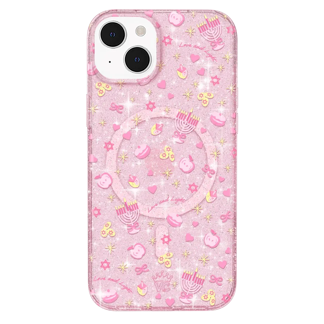 Pink Hanukkah Glitter iPhone Case - Image 76