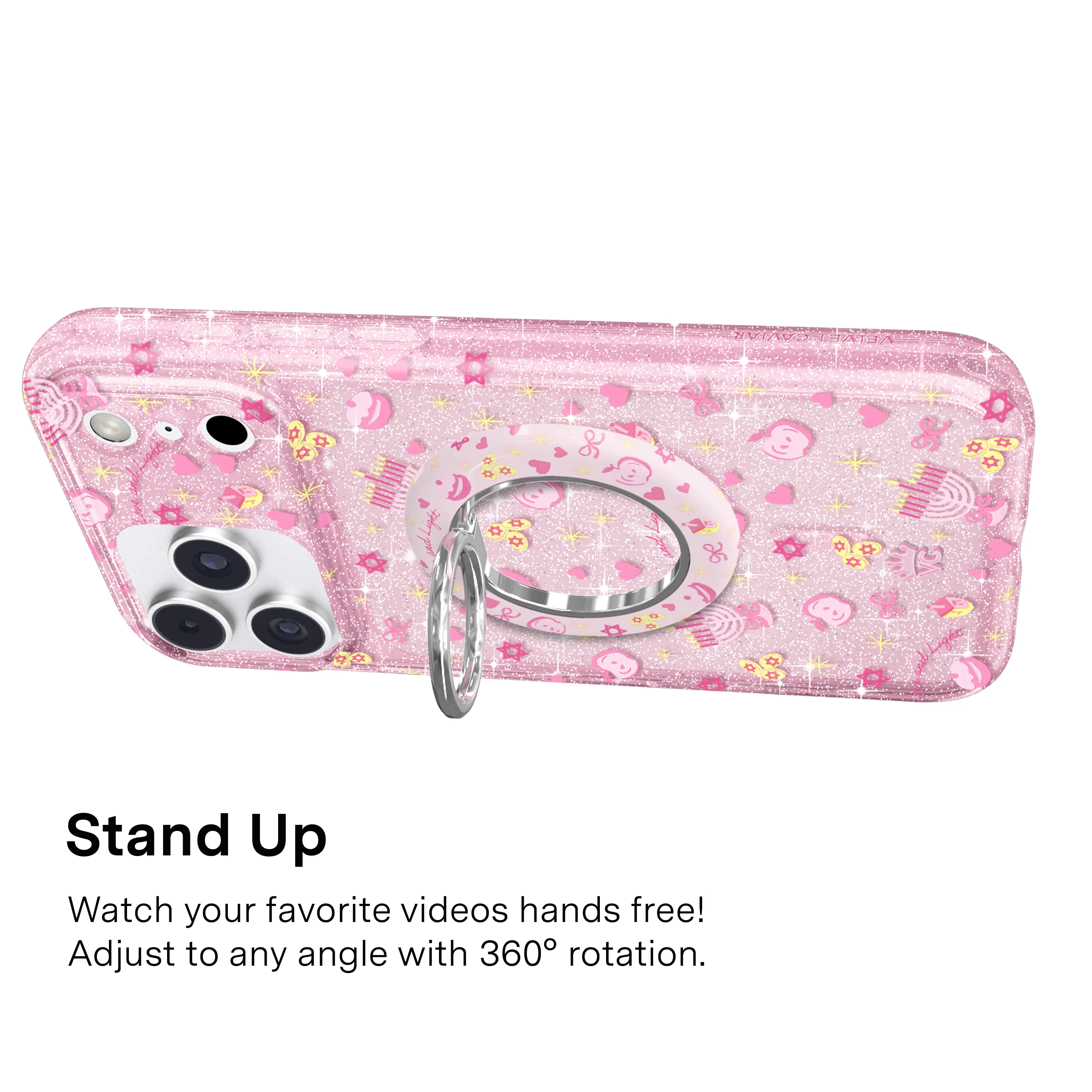 Pink Hanukkah MagSafe Grip Ring - Image 5