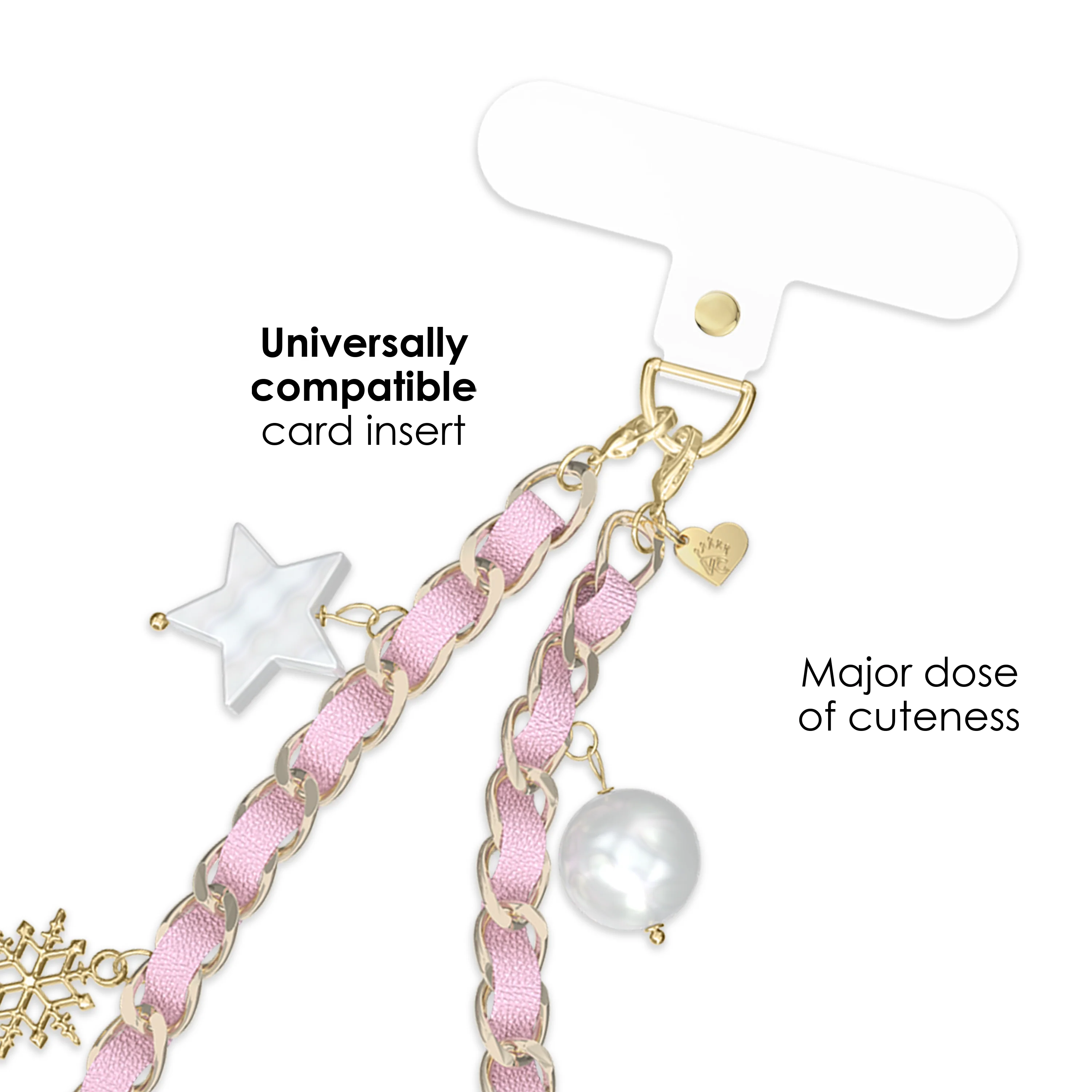Pink Holiday Leather Chain Phone Charm - Image 3