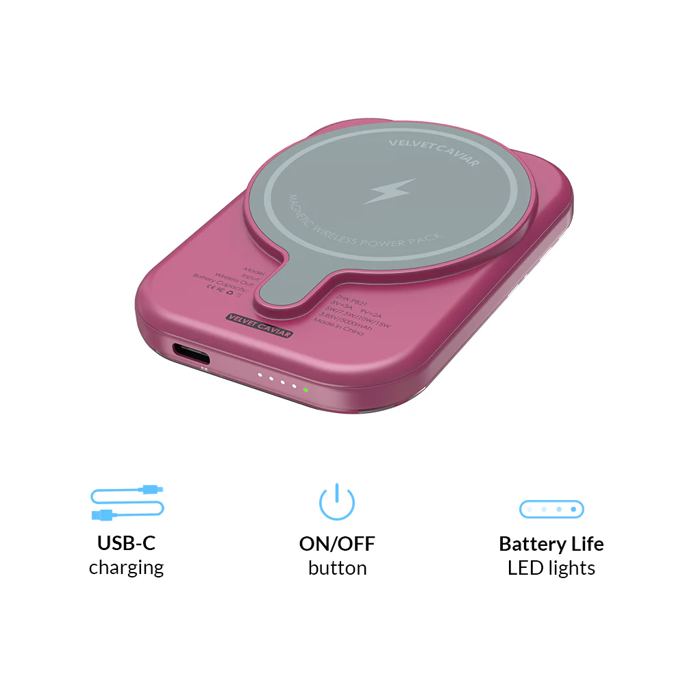 Pink Ruby Leopard MagSafe Battery Power Pack - Image 6