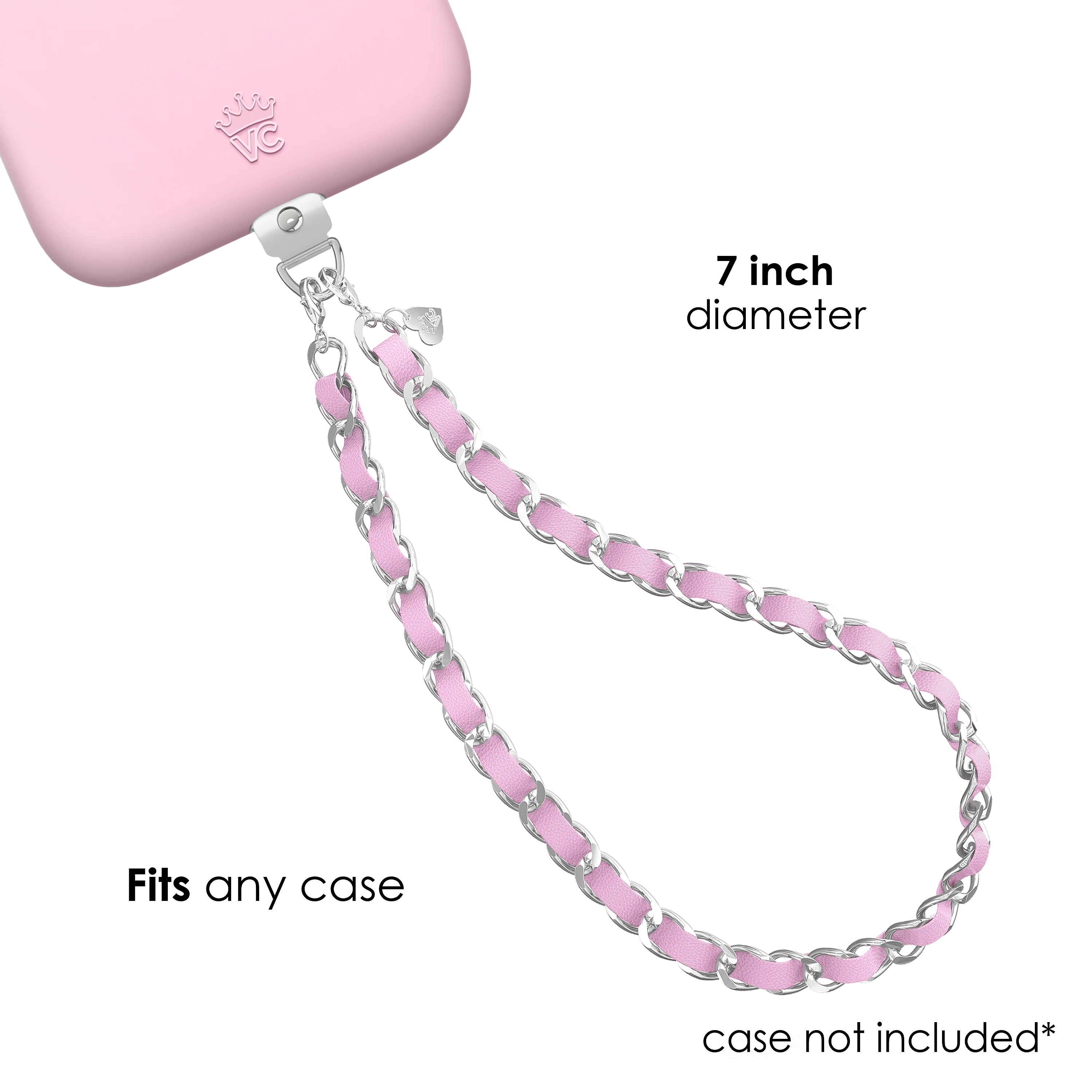 Pink Leather Chain Phone Charm - Image 4