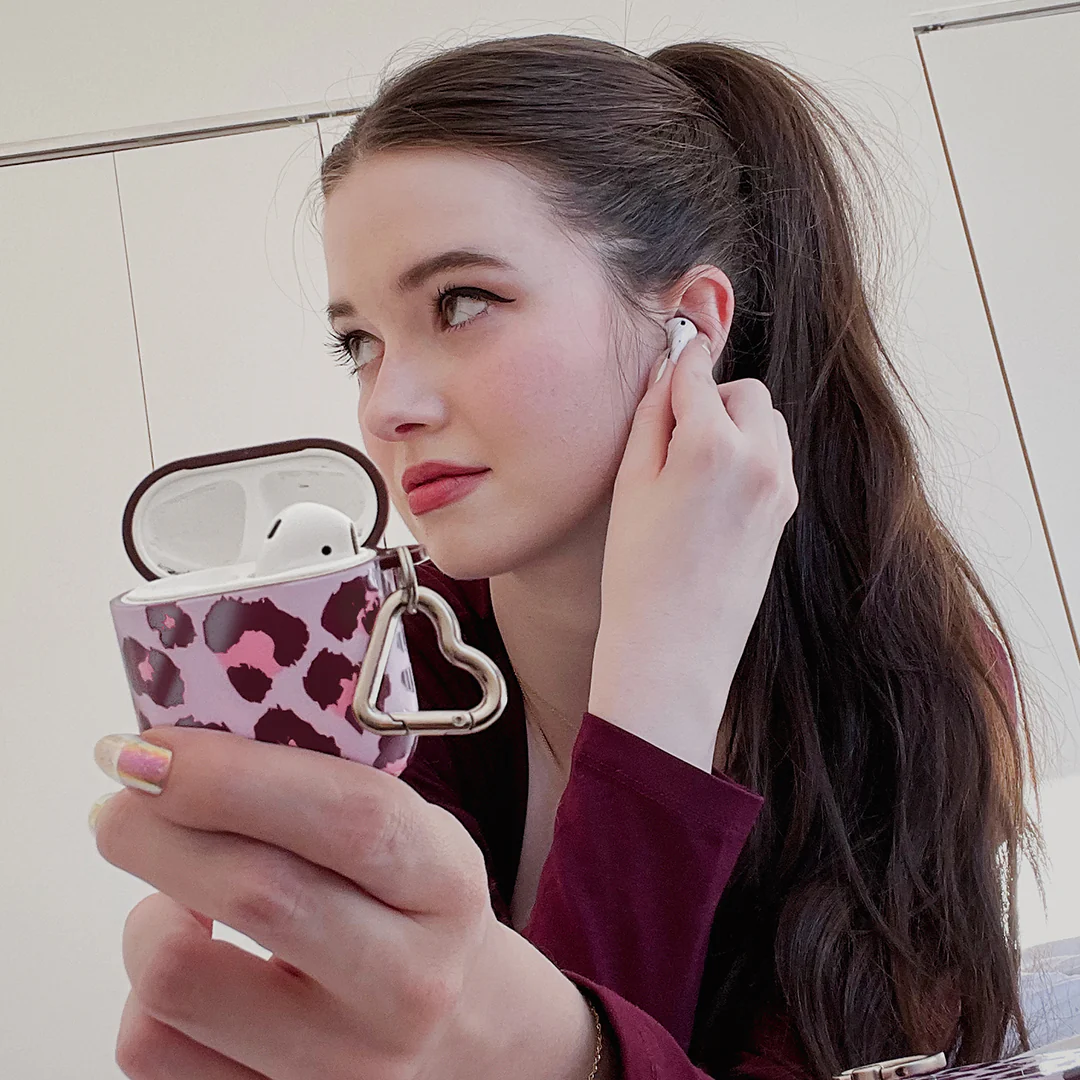 Purrfect Pink Leopard AirPod Case - Image 2