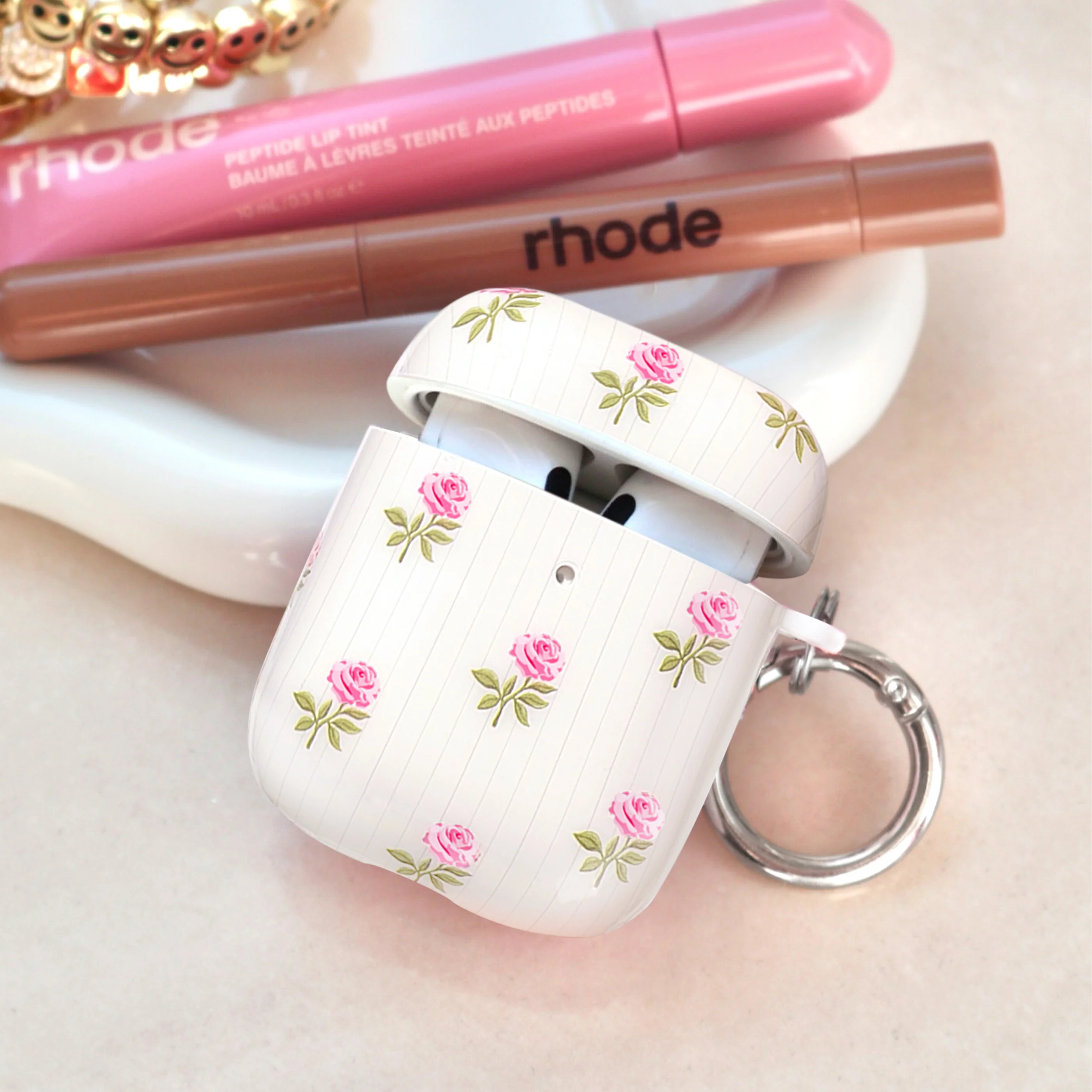 Pink Peony Floral AirPod Case - Image 12