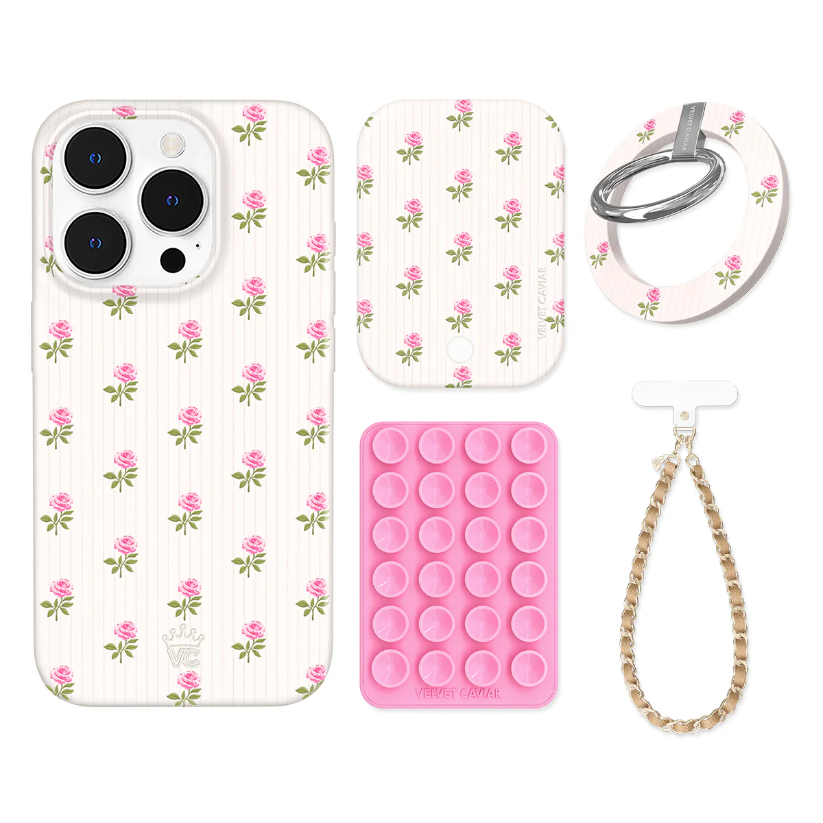 Pink Peony Floral iPhone Bundle Set - Grip - Image 11