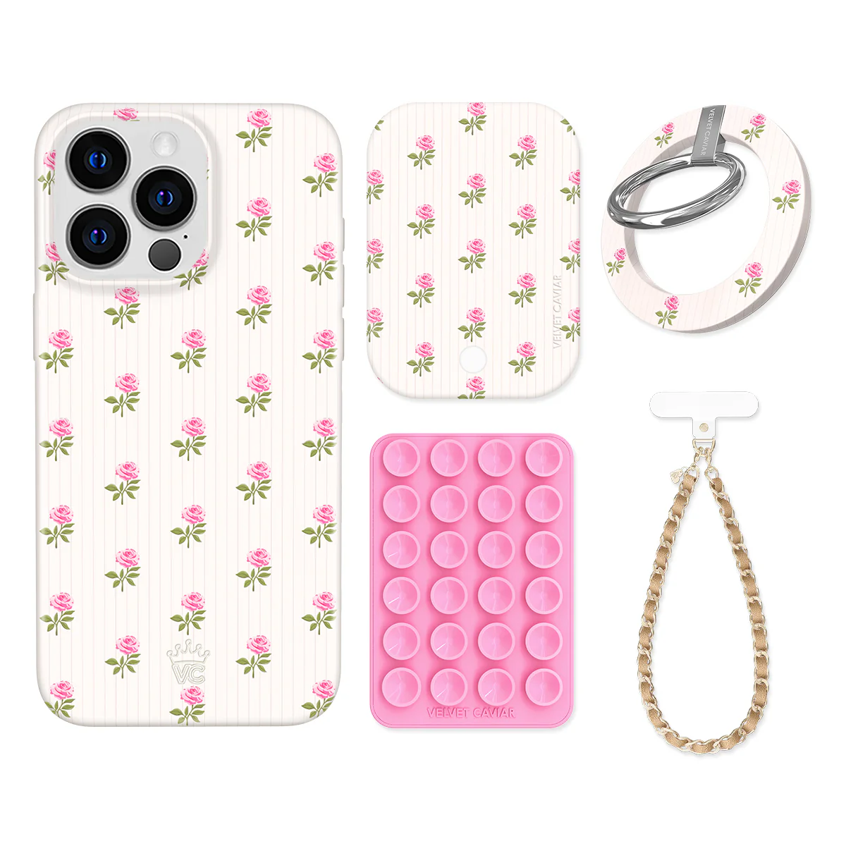 Pink Peony Floral iPhone Bundle Set - Grip - Image 13