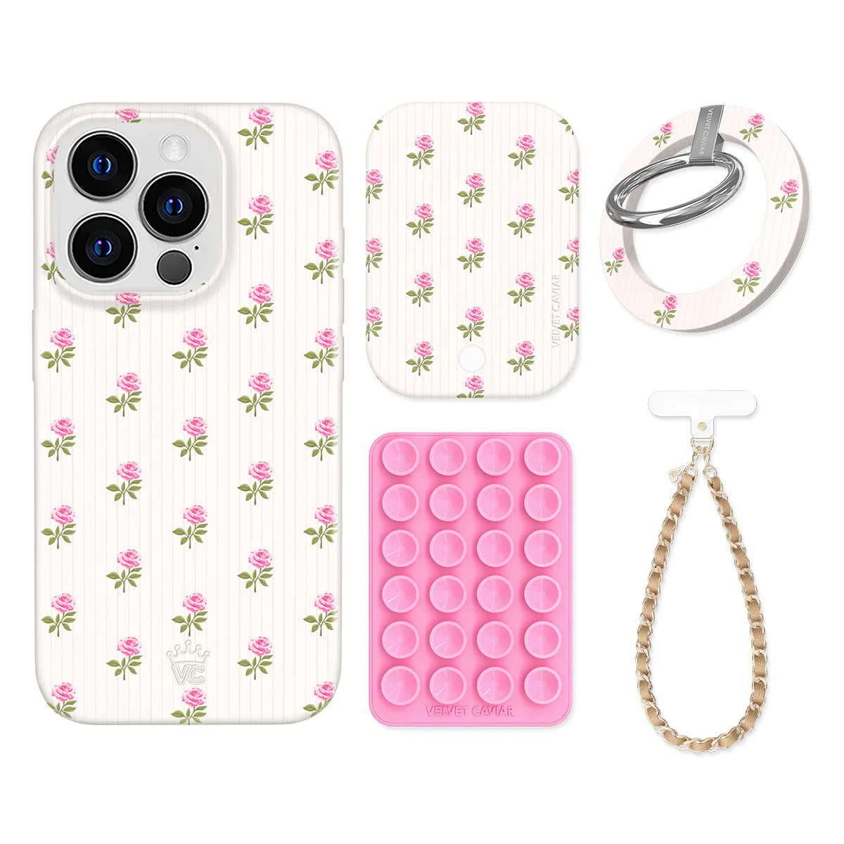 Pink Peony Floral iPhone Bundle Set - Grip - Image 14