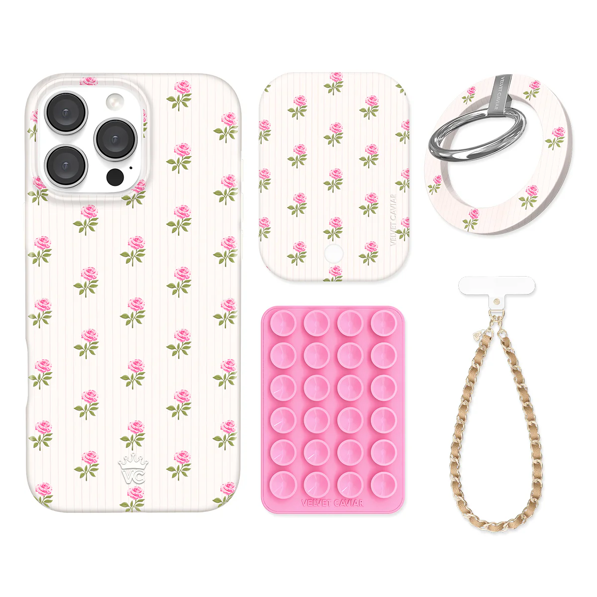 Pink Peony Floral iPhone Bundle Set - Grip - Image 2
